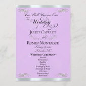 Elegantes Skript - Lavendel/Silber Hochzeit Programm (Vorderseite)