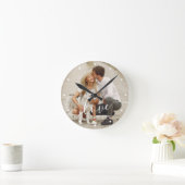 Elegantes Skript "Liebe" Benutzerdefiniertes Foto Runde Wanduhr (Zuhause)