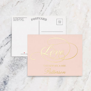 Elegantes Skript "Liebe" Hochzeit Vielen Dank Folie Einladungspostkarte