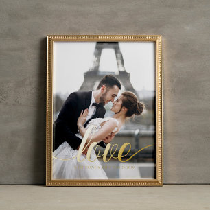 Elegantes Skript-"Liebe"-Overlay-Foto Foliendrucke