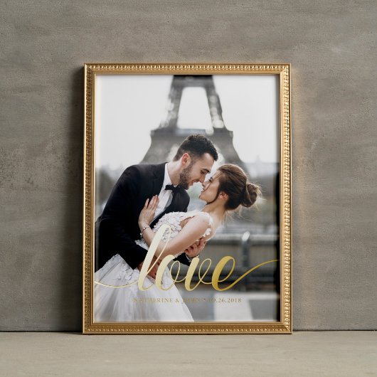 Elegantes Skript-"Liebe"-Overlay-Foto Foliendrucke