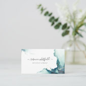 Elegantes Skript Marmor Achat Visitenkarte (Stehend Vorderseite)