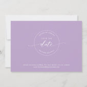 Elegantes Skript, Mauve Lavender Simple Wedding Save The Date (Rückseite)