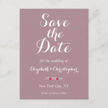 Elegantes Skript Mauve Wedding Save the Date