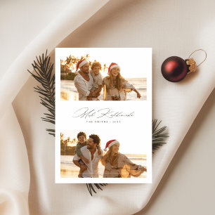 Elegantes Skript Mele Kalikimaka Strand 2 Foto Feiertagskarte