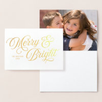 Elegantes Skript Merry and Bright mit Foto