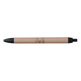 Elegantes Skript Metallisches Taupe Gold Monogramm Kugelschreiber