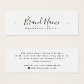 Elegantes Skript minimale Ohrring-Karte (Vorne & Hinten)