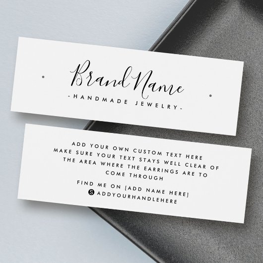 Elegantes Skript minimale Ohrring-Karte