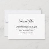 Elegantes Skript Minimalistisch Formal White Weddi Dankeskarte (Vorderseite)