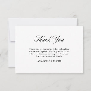 Elegantes Skript Minimalistisch Formal White Weddi Dankeskarte
