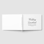 Elegantes Skript Minimalistisch Formal White Weddi Gästebuch (Voll)