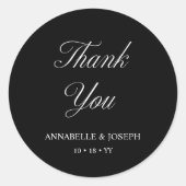 Elegantes Skript Minimalistisch formale Schwarze H Runder Aufkleber (Vorderseite)