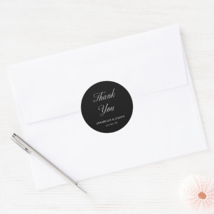 Elegantes Skript Minimalistisch formale Schwarze H Runder Aufkleber