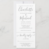 Elegantes Skript Minimalistisch in einer Hochzeit Einladung (Vorderseite)