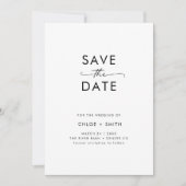 Elegantes Skript Minimalistisch Schwarz und Weiß H Save The Date (Vorderseite)