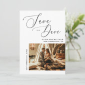 Elegantes Skript | Minimalistische Hochzeit mit sa Save The Date (Stehend Vorderseite)