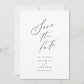 Elegantes Skript minimalistische Hochzeit speicher Save The Date (Vorderseite)