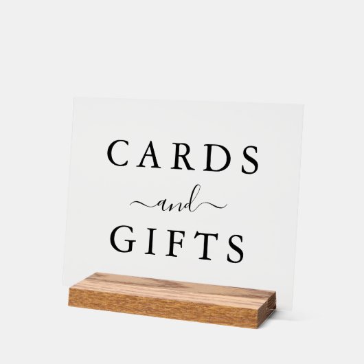 Elegantes Skript Minimalistische Hochzeitskarten & Acrylschild (Winkel)