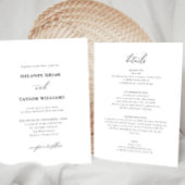 Elegantes Skript Minimalistische zweiseitige Hochz Einladung