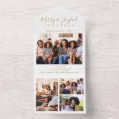 Elegantes Skript minimalistisches Foto Collage Wei All In One Einladung (Innen Boden)