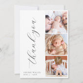 Elegantes Skript Minimalistisches FotoCollage New  Dankeskarte (Vorderseite)