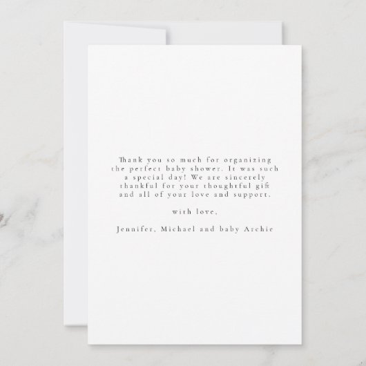 Elegantes Skript Minimalistisches FotoCollage New  Dankeskarte (Rückseite)