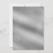 Elegantes Skript mit minimaler Silver Edge-Hochzei Einladung (Rückseite)