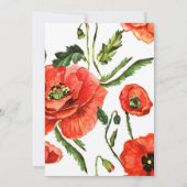 Elegantes Skript mit roter Poppies Save the Date K (Rückseite)