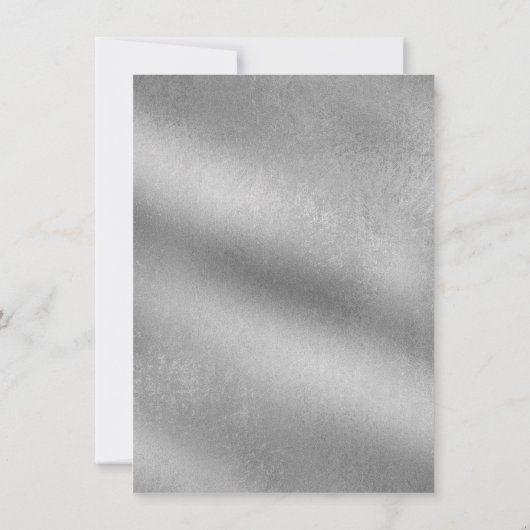 Elegantes Skript mit Silver Semi Formal Wedding Einladung (Rückseite)