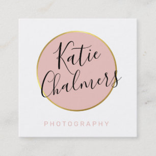 ELEGANTES Skript modern chic hübsch gold roséfarbe Quadratische Visitenkarte