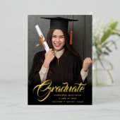 Elegantes Skript | Moderne Bekanntgabe des Grad Fo Folieneinladung (Stehend vorne)