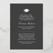 Elegantes Skript | Moderne Bekanntgabe des Grad Fo Folieneinladung (Rückseite)