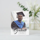 Elegantes Skript | Moderne Bekanntgabe des Grad Fo Postkarte (Stehend Vorderseite)