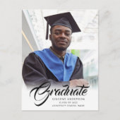 Elegantes Skript | Moderne Bekanntgabe des Grad Fo Postkarte (Vorderseite)