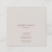 Elegantes Skript Moderne Berufliche, einfache Vorl Quadratische Visitenkarte (Rückseite)