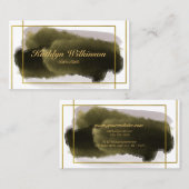 Elegantes Skript Moderne goldene geometrische Beru Visitenkarte (Vorne/Hinten)