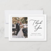 Elegantes Skript Moderne Hochzeit Boho Foto Dankeskarte (Vorderseite)