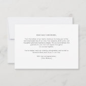 Elegantes Skript Moderne Hochzeit Boho Foto Dankeskarte (Rückseite)
