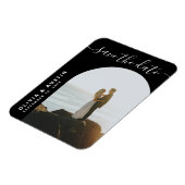 Elegantes Skript Moderne Hochzeit speichern das Da Magnet (Linke Seite)