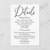 Elegantes Skript Moderne Minimalistische Hochzeitd Begleitkarte (Vorderseite)