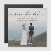 Elegantes Skript Moderne speichern das Datumsfenst Magneteinladung (Vorne/Hinten)