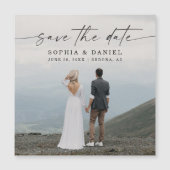 Elegantes Skript Moderne speichern das Datumsfenst Magneteinladung (Vorderseite)