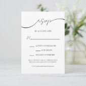 Elegantes Skript Moderne Typografie Hochzeit RSVP Begleitkarte (Stehend Vorderseite)