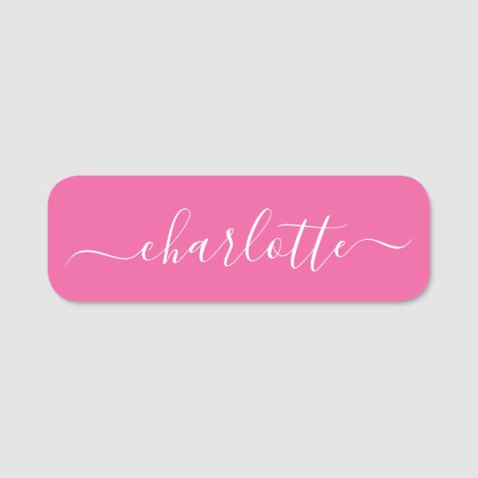 Elegantes Skript Moderner Name Personalisiert Hot Namensschild (Vorderseite)
