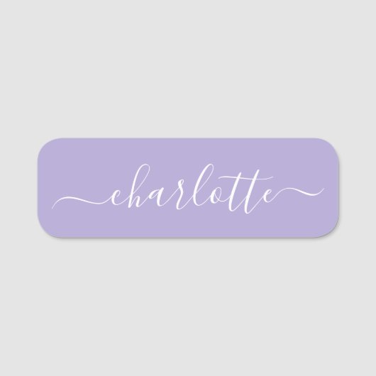 Elegantes Skript Moderner Name Personalisiert Lave Namensschild (Vorderseite)