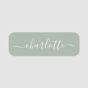 Elegantes Skript Moderner Name Personalisiert Sage Namensschild