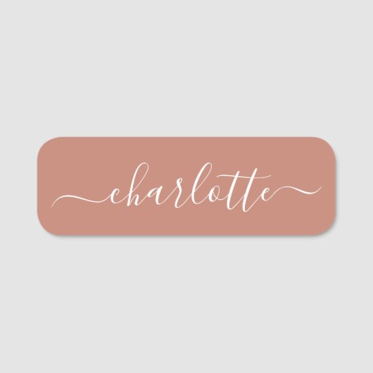 Elegantes Skript Moderner Name Personalisiert Terr Namensschild (Vorderseite)