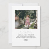 Elegantes Skript Modernes 2-Foto Einfaches Abschlu Dankeskarte (Rückseite)