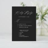 Elegantes Skript Modernes Black Simple Wedding RSV Begleitkarte (Stehend Vorderseite)